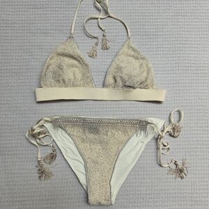 CHIO Elegant Cream and Silver Bikini Set L